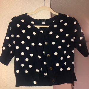 Navy polka dot cardigan